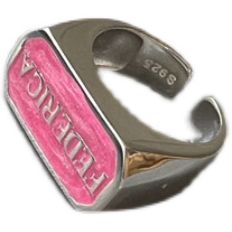 Wholesale Adjustable Platinum Plated Graffiti Ring